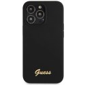 Etui Guess Silicone Script Gold Logo na iPhone 13 Pro Max - czarne Guess