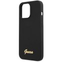 Etui Guess Silicone Script Gold Logo na iPhone 13 Pro Max - czarne Guess