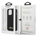 Etui Guess Silicone Script Gold Logo na iPhone 13 Pro Max - czarne Guess