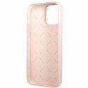 Etui Guess Silicone Script Gold Logo na iPhone 13 Pro Max - jasnoróżowe Guess