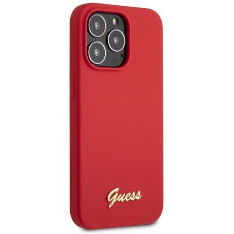 Etui Guess Silicone Vintage Gold Logo na iPhone 13 Pro Max - czerwone Guess