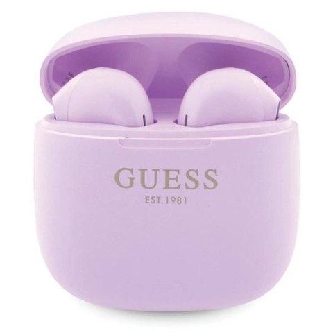 Słuchawki Bluetooth Guess Classic EST Logo TWS + stacja dokująca - fioletowe Guess