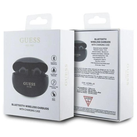 Słuchawki Bluetooth Guess Classic EST TWS + stacja dokująca - czarne Guess