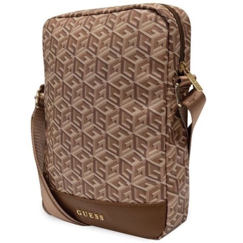 Torba Guess GCube Stripes na tablet 10" - brązowa