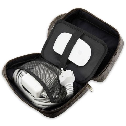 Torba organizer Guess 4G Printed Stripes - brązowa