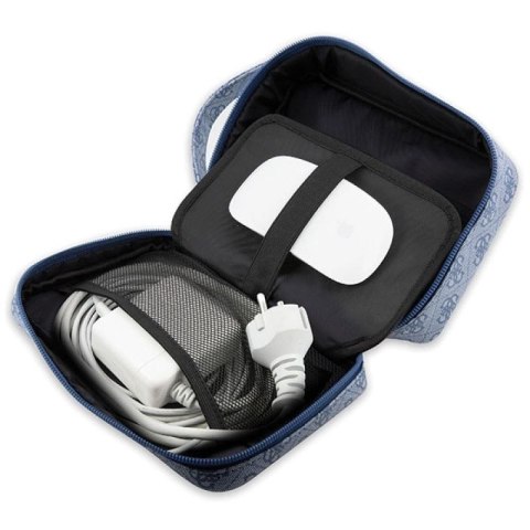 Torba organizer Guess 4G Printed Stripes - niebieska