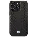 Etui BMW Leather Diamond Pattern na iPhone 14 Pro - czarne BMW