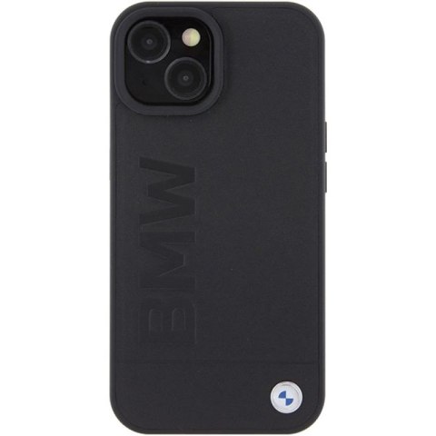 Etui BMW Leather Hot Stamp na iPhone 15 Plus - czarne BMW