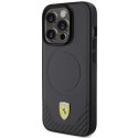 Etui Ferrari Carbon Metal Logo MagSafe na iPhone 15 Pro - czarne Ferrari