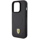 Etui Ferrari Carbon Metal Logo MagSafe na iPhone 15 Pro - czarne Ferrari