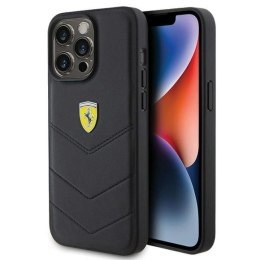 Etui Ferrari Quilted Metal Logo na iPhone 15 Pro Max - czarne Ferrari