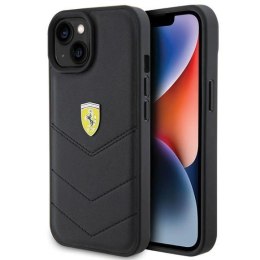 Etui Ferrari Quilted Metal Logo na iPhone 15 - czarne Ferrari