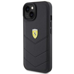 Etui Ferrari Quilted Metal Logo na iPhone 15 - czarne Ferrari