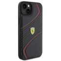 Etui Ferrari Twist Metal Logo na iPhone 15 Plus - czarne Ferrari