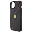Etui Ferrari Twist Metal Logo na iPhone 15 Plus - czarne Ferrari