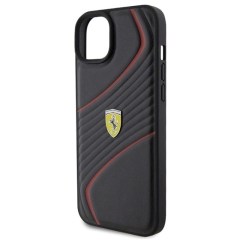Etui Ferrari Twist Metal Logo na iPhone 15 Plus - czarne Ferrari