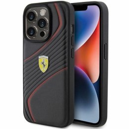 Etui Ferrari Twist Metal Logo na iPhone 15 Pro - czarne Ferrari