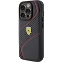 Etui Ferrari Twist Metal Logo na iPhone 15 Pro - czarne Ferrari