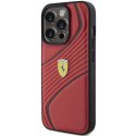 Etui Ferrari Twist Metal Logo na iPhone 15 Pro - czerwone Ferrari