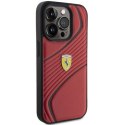 Etui Ferrari Twist Metal Logo na iPhone 15 Pro - czerwone Ferrari