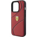 Etui Ferrari Twist Metal Logo na iPhone 15 Pro - czerwone Ferrari