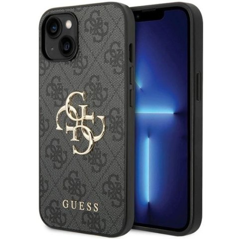 Etui Guess 4G Big Metal Logo na iPhone 15 - szare Guess