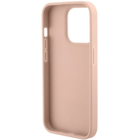 Etui Guess Croco Triangle Metal Logo na iPhone 15 Pro - różowe Guess