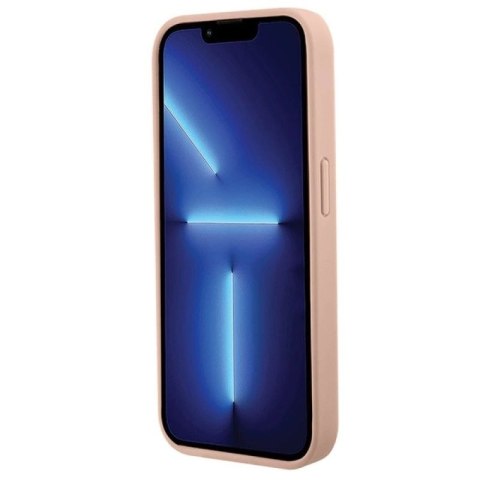 Etui Guess Croco Triangle Metal Logo na iPhone 15 Pro - różowe Guess