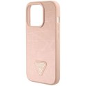 Etui Guess Croco Triangle Metal Logo na iPhone 15 Pro - różowe Guess