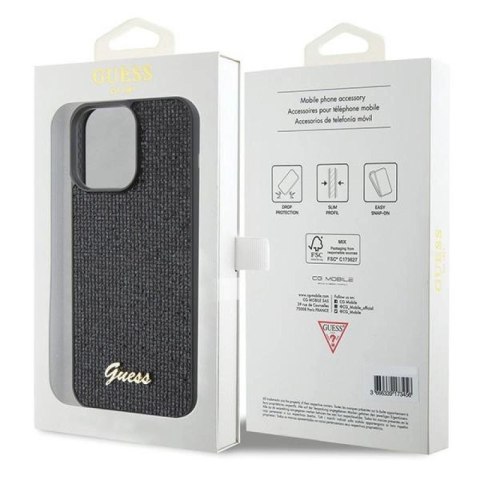 Etui Guess Disco Metal Script na iPhone 15 Pro Max - czarne Guess