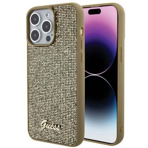 Etui Guess Disco Metal Script na iPhone 15 Pro Max - złote Guess