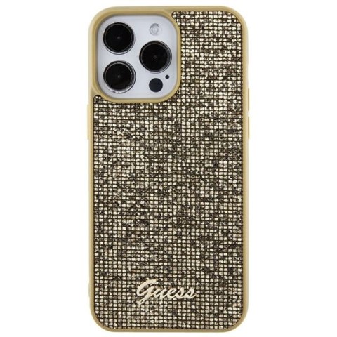 Etui Guess Disco Metal Script na iPhone 15 Pro Max - złote Guess