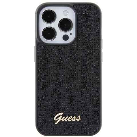 Etui Guess Disco Metal Script na iPhone 15 Pro - czarne Guess