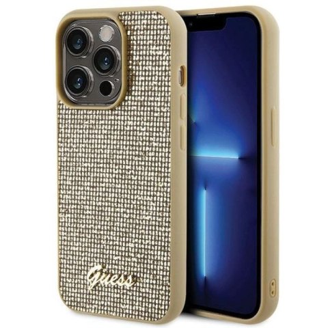 Etui Guess Disco Metal Script na iPhone 15 Pro - złote Guess