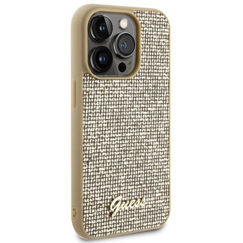 Etui Guess Disco Metal Script na iPhone 15 Pro - złote Guess