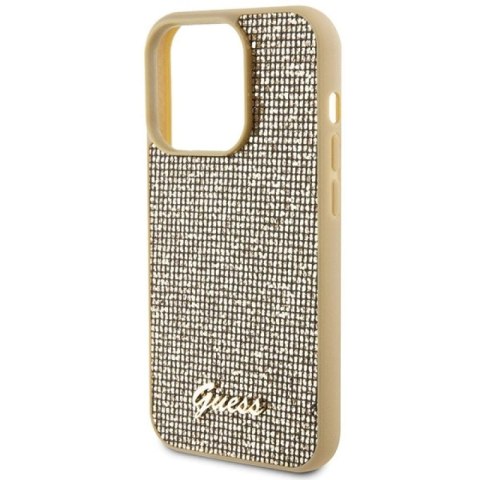 Etui Guess Disco Metal Script na iPhone 15 Pro - złote Guess