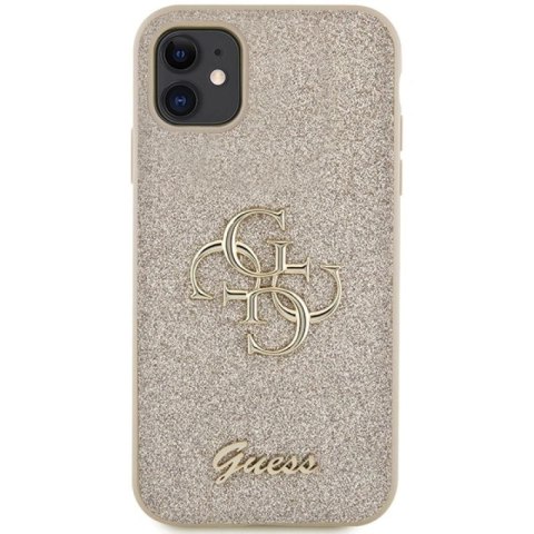 Etui Guess Glitter Script Big 4G na iPhone 11 / Xr - złote Guess