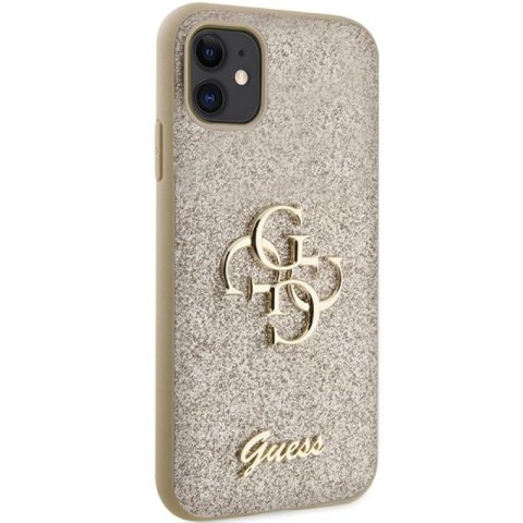 Etui Guess Glitter Script Big 4G na iPhone 11 / Xr - złote Guess