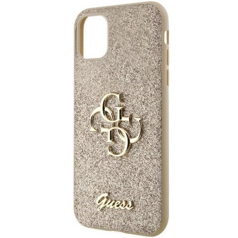 Etui Guess Glitter Script Big 4G na iPhone 11 / Xr - złote Guess