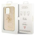 Etui Guess Glitter Script Big 4G na iPhone 14 Pro - złote Guess