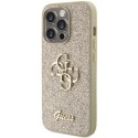 Etui Guess Glitter Script Big 4G na iPhone 15 Pro - złote Guess