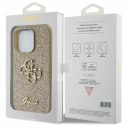 Etui Guess Glitter Script Big 4G na iPhone 15 Pro - złote Guess