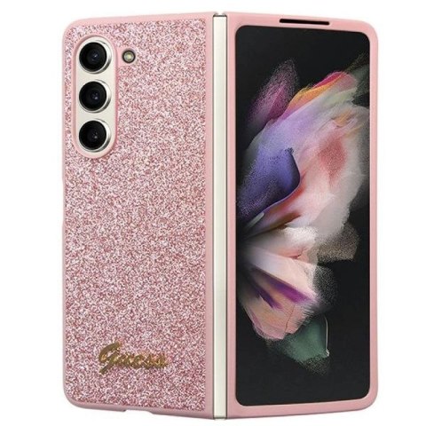 Etui Guess Glitter Script na Samsung Galaxy Z Fold 5 - różowe Guess