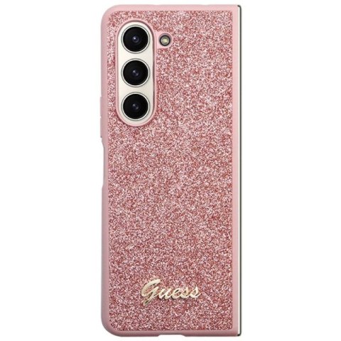 Etui Guess Glitter Script na Samsung Galaxy Z Fold 5 - różowe Guess