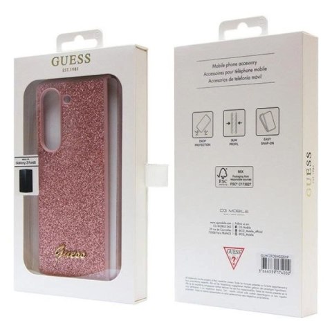 Etui Guess Glitter Script na Samsung Galaxy Z Fold 5 - różowe Guess