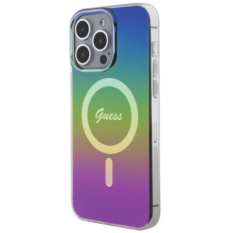 Etui Guess IML Iridescent MagSafe na iPhone 15 Pro - czarne Guess