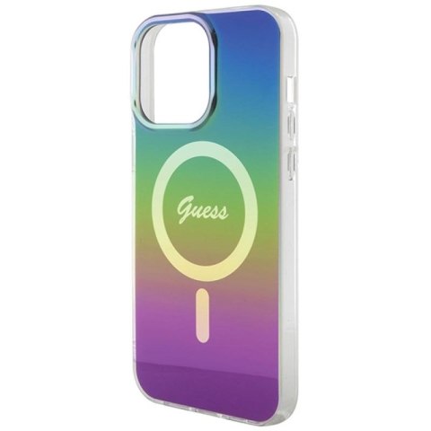 Etui Guess IML Iridescent MagSafe na iPhone 15 Pro - czarne Guess