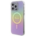 Etui Guess IML Iridescent MagSafe na iPhone 15 Pro - różowe Guess
