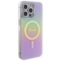 Etui Guess IML Iridescent MagSafe na iPhone 15 Pro - różowe Guess