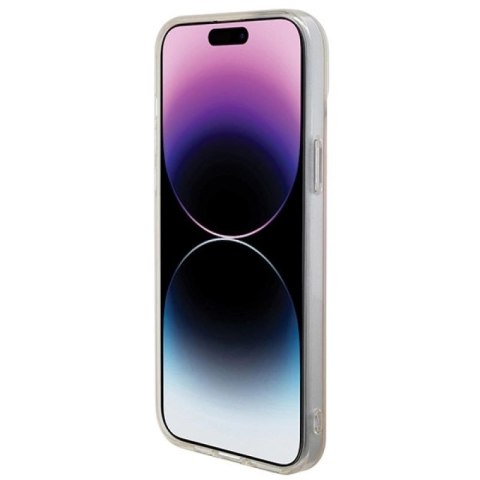 Etui Guess IML Iridescent MagSafe na iPhone 15 Pro - różowe Guess